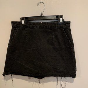 Black Jean Skirt with Pockets
